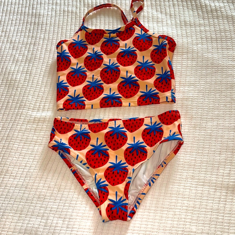 Girls Hanna Andersson strawberry tankini size 8
